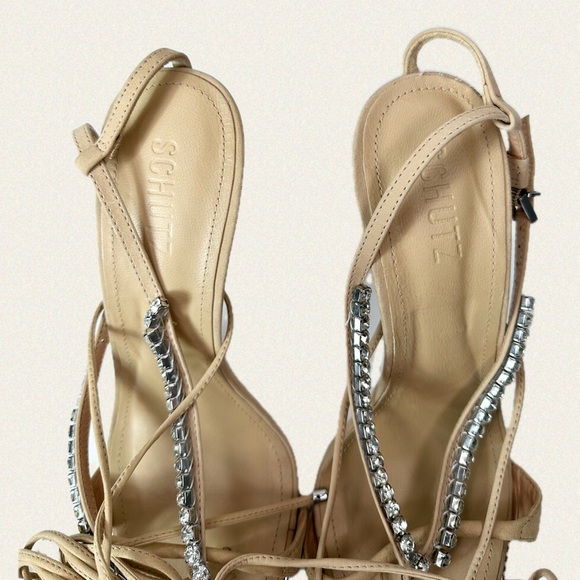 Schutz Vikki Crystal Embellished High Heel Sandals - Picture 11 of 12
